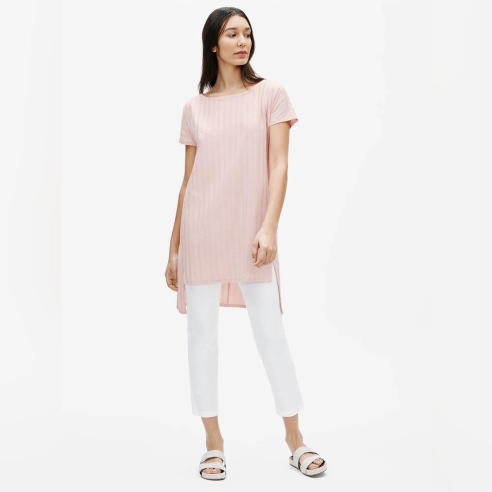 NWOT EILEEN FISHER Wide Rib Stretch Tunic Straight Fit